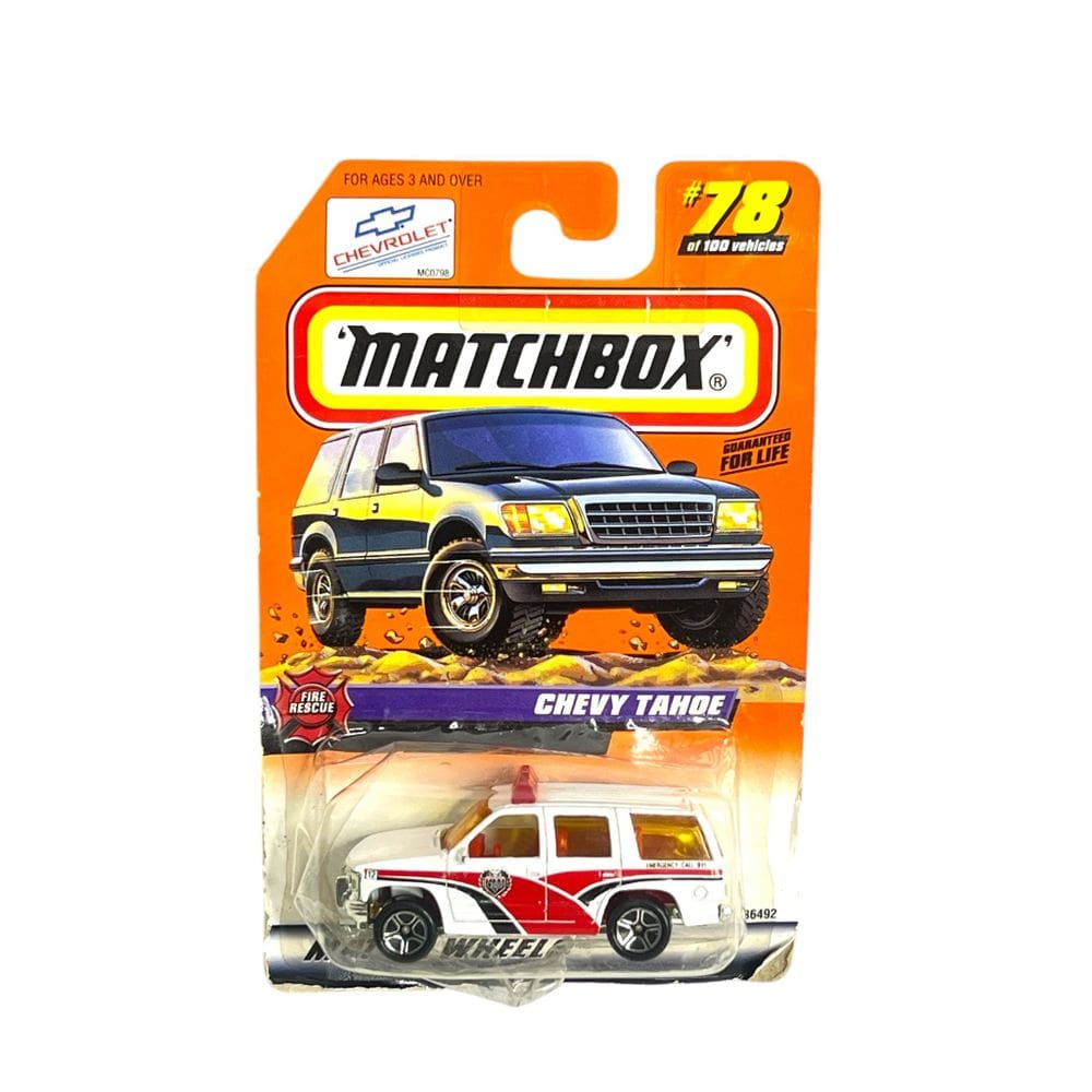 Carro fundido Matchbox 1999 Chevy Tahoe White Fire Rescue