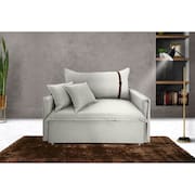 Poltrona Sofá-cama Valence Premium 100cm SoftGel 33 - Linho Palha