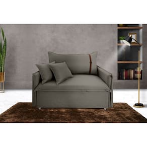 Poltrona Sofá-cama Valence Premium 130cm SoftGel 33 - Linho Cinza