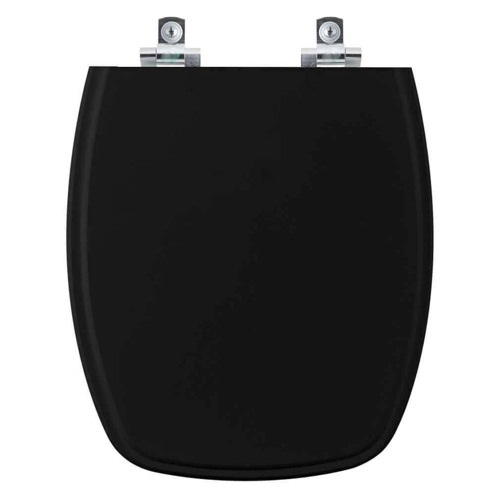 Assento Sanitário Soft Close Valentina Preto Para Vaso Santamarina