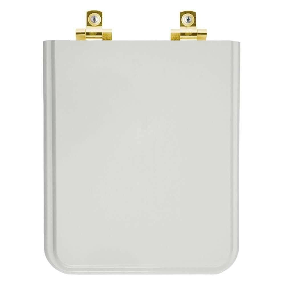 Assento Sanitário Soft Close Square Cinza Platina Para Vaso Incepa Com Ferragem Dourada