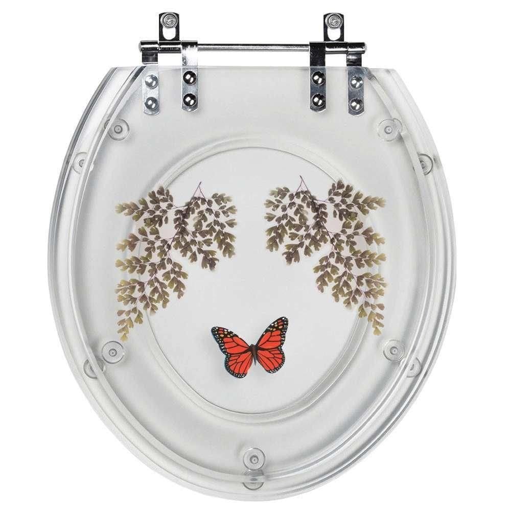 Assento Sanitário Oval Avenca Com Borboleta Poliester