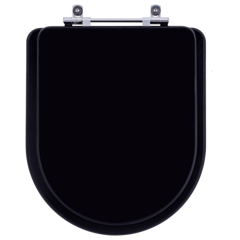 Assento Sanitário Acrílico Carrara Preto Fosco Para Vaso Deca