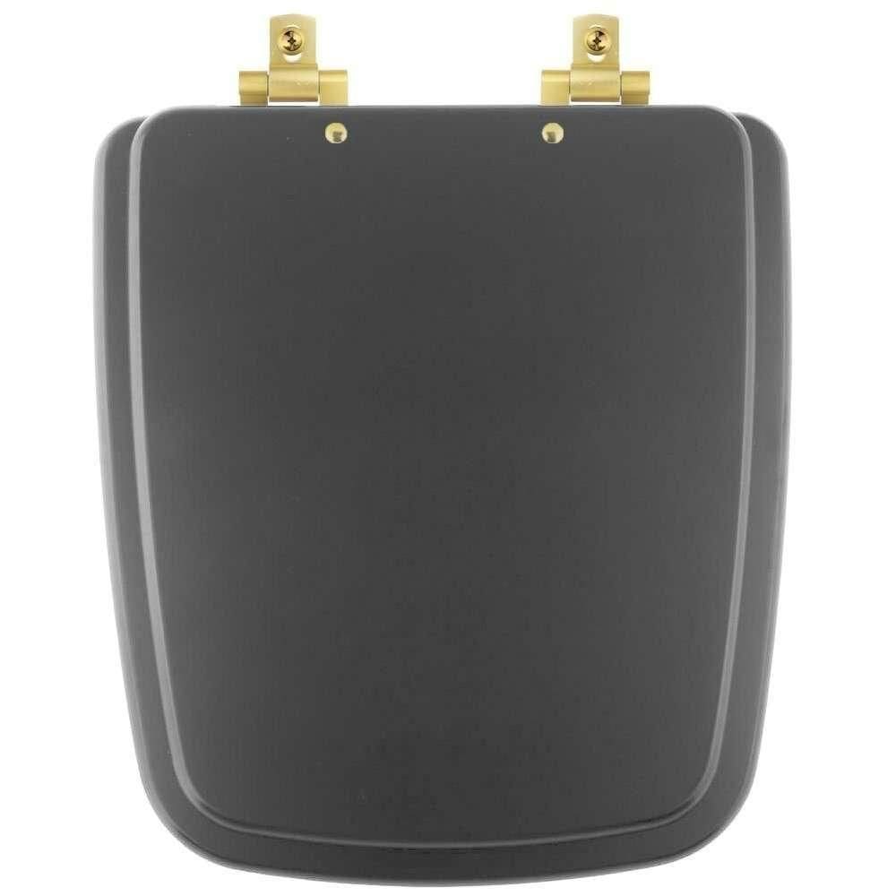 Assento Sanitário Mdf Soft Close Boss Onix (preto Fosco) Para Vaso Incepa Com Ferragem Dourada