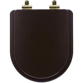 Assento Sanitário Poliéster Soft Close Duna Marrom Fosco Para Vaso Deca Com Ferragem Dourada