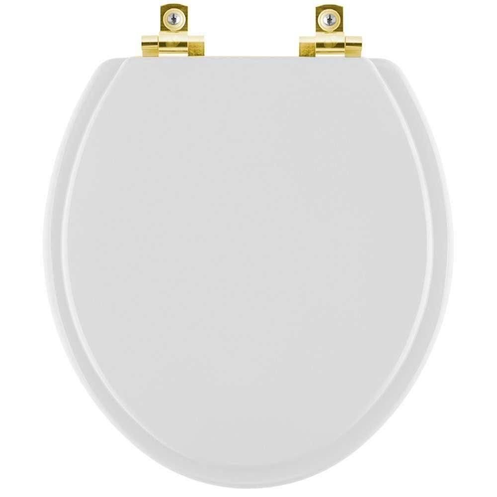 Assento Sanitário Soft Close Twister Cinza Claro Para Vaso Hervy Com Ferragem Dourada