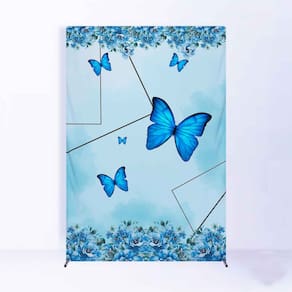 Painel de Festa Lateral com Forro Borboletas - Fera Print