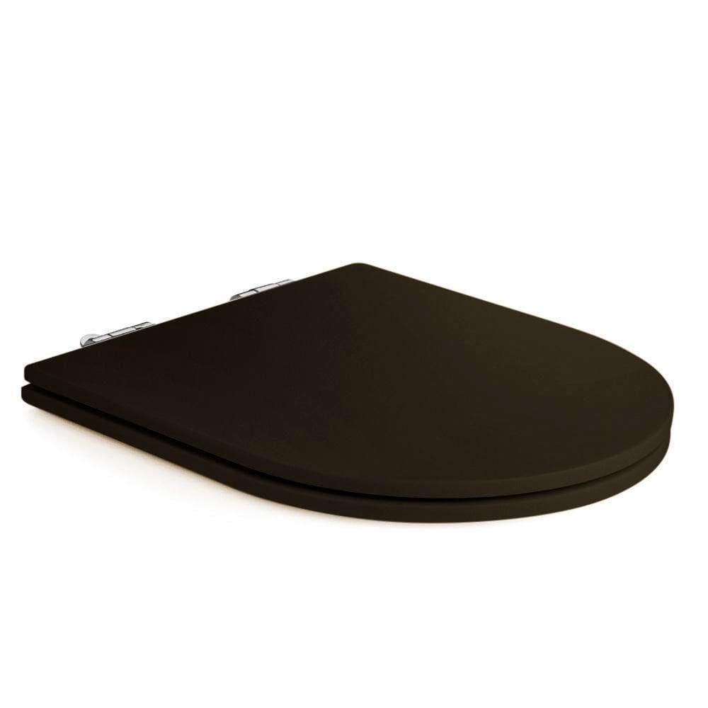 Assento Poliester Soft Close Carrara Marrom Fosco Para Vaso Deca