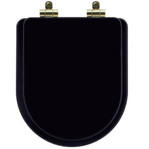 Tampa De Vaso Poliéster Com Fechamento Lento Link-lk Preto Para Louça Deca Com Ferragem Dourada