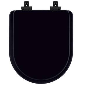 Tampa De Vaso Laqueado Com Amortecedor Link-lk Preto Para Bacia Deca Com Ferragem Preta