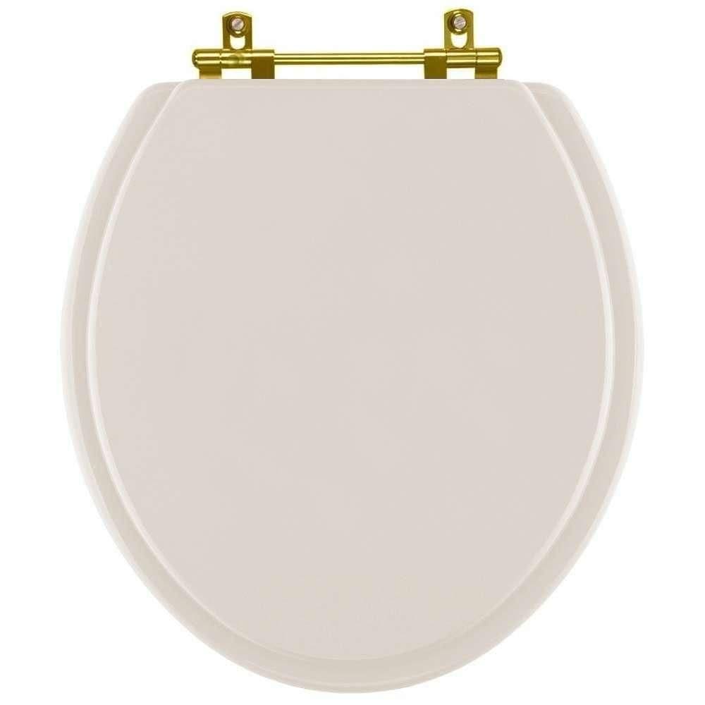 Assento Sanitário Convencional Oval Rosato Para Vaso Celite Com Ferragem Dourada