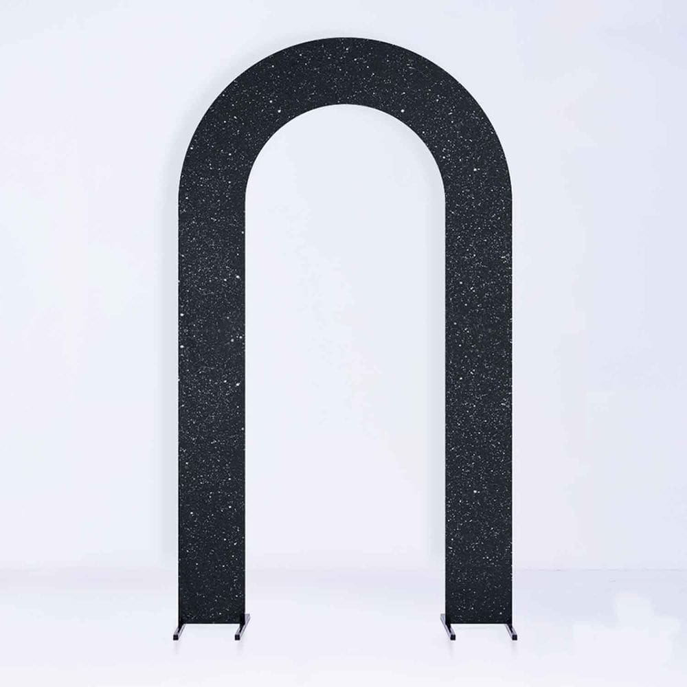 Painel de Festa em Arco com Forro Brilho Preto 1,25 metros - Fera Print