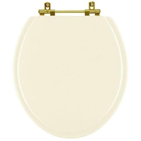 Assento Sanitário Convencional Oval Biscuit (bege Claro) Para Louça Incepa Com Ferragem Dourada