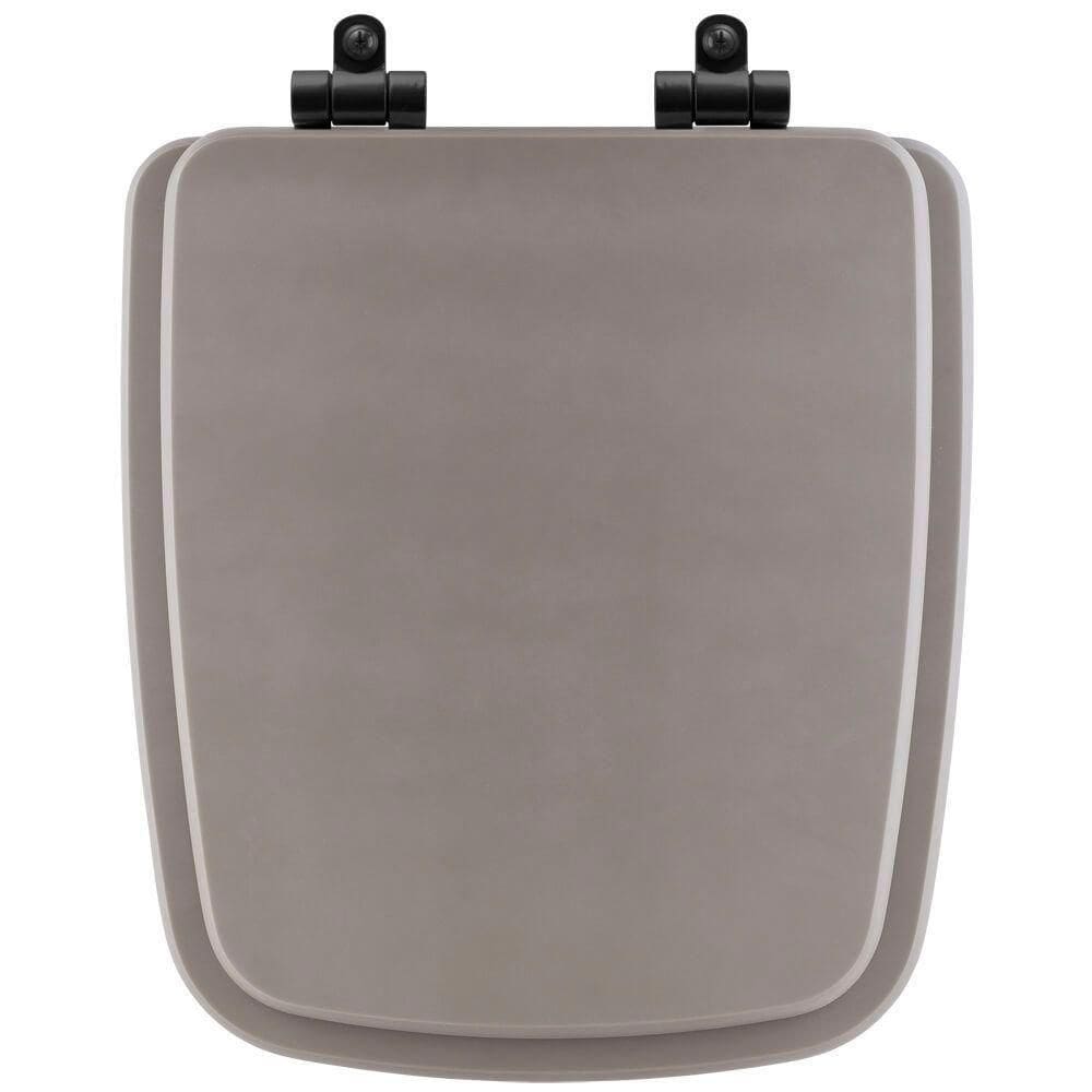 Assento Sanitário Poliéster Soft Close Boss Stone (cinza Fosco) Para Vaso Incepa Com Ferragem Preta