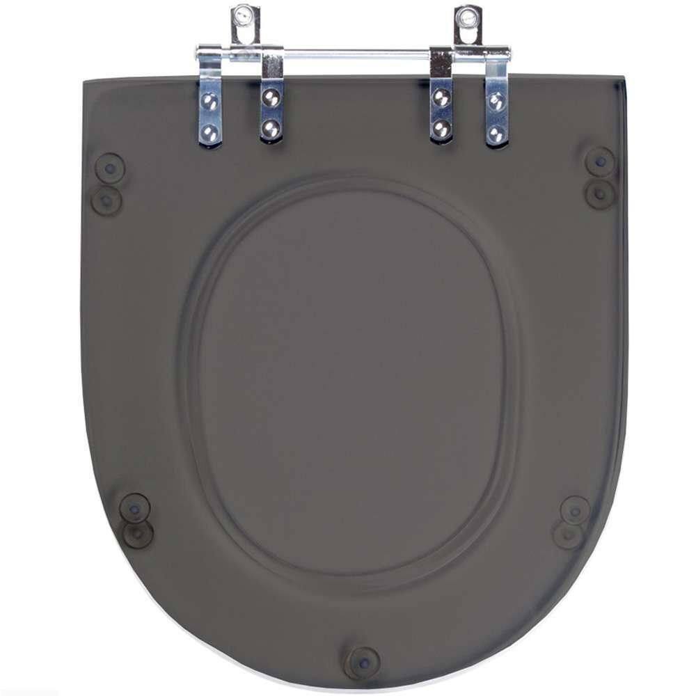 Tampa De Vaso Poliéster Carrara Fumê Transparente Para Louça Deca