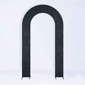 Painel de Festa em Arco com Forro Brilho Preto 1,50 metros - Fera Print