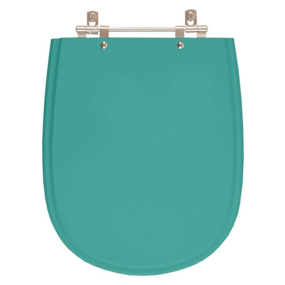 Assento Sanitário Poliester Paris Verde Aquamarine Para Vaso Ideal Standard