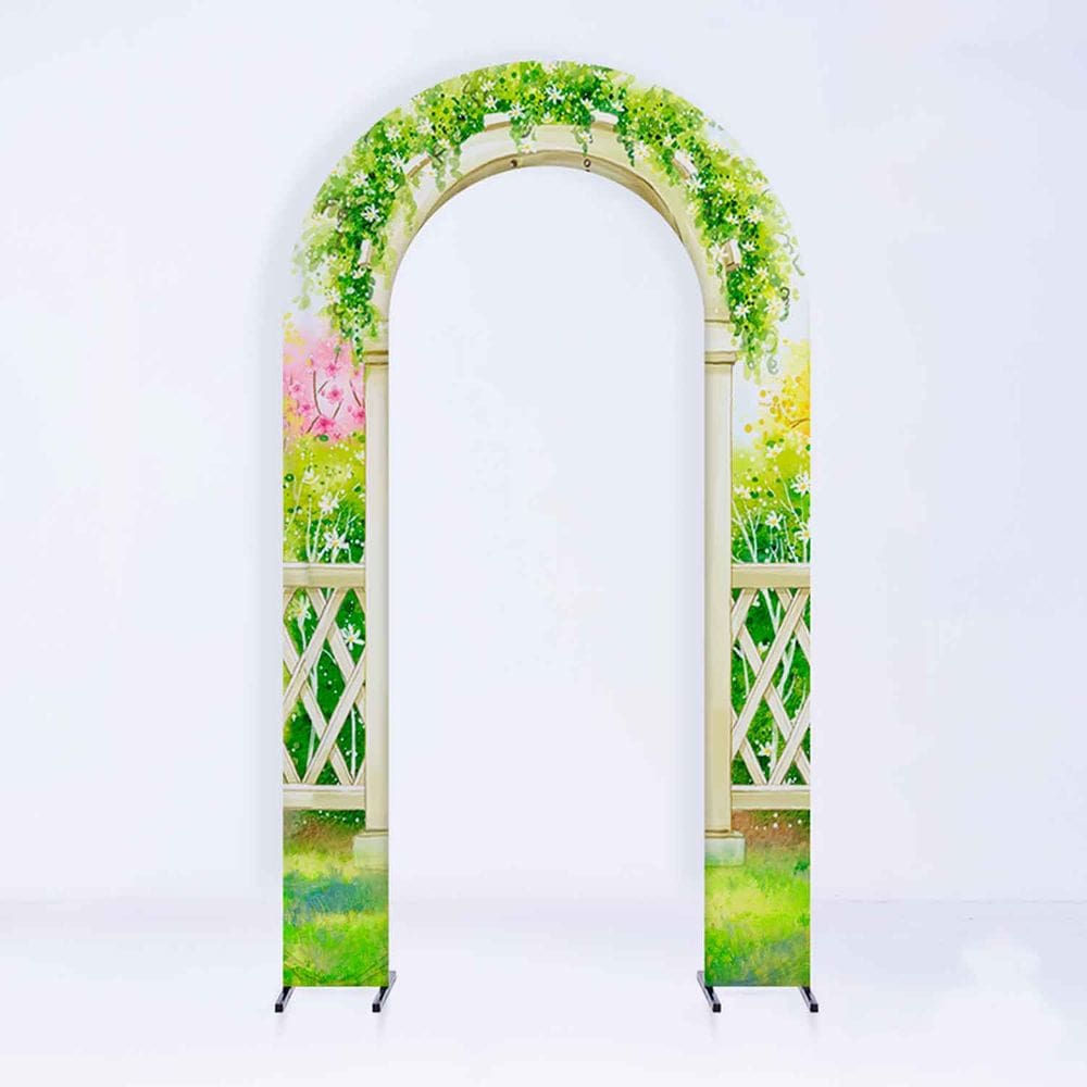 Painel de Festa em Arco com Forro Jardim Encantado 1,25 metros - Fera Print