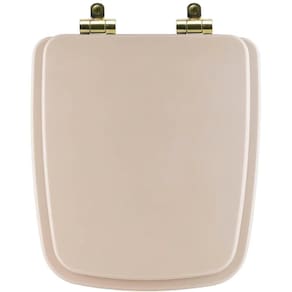 Tampa De Vaso Poliéster Com Fechamento Lento Boss Beige (bege Fosco) Para Louça Incepa Com Ferragem Dourada