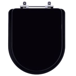 Tampa De Vaso Acrilico Carrara Preto Fosco Para Bacia Deca 6lpf