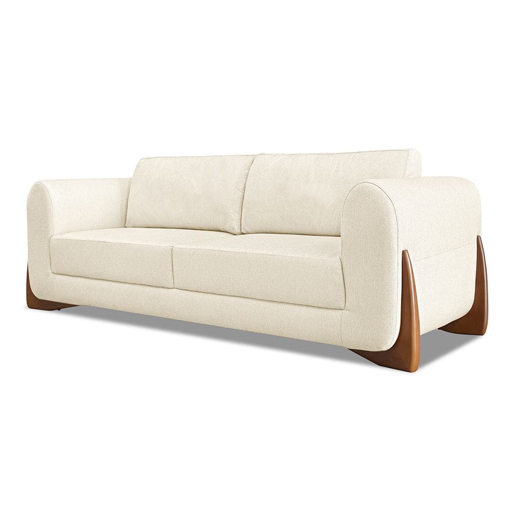 Sofá Jobim 3 Lugares 2,00 Linho Rustico Natural - Lucadi Home