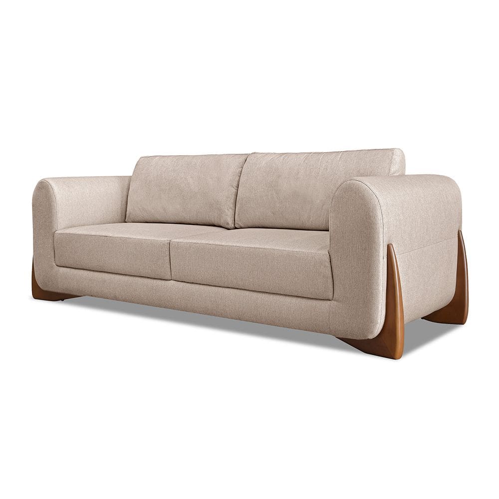 Sofá Jobim 2 Lugares 1,60 Linho Rustico Areia - Lucadi Home