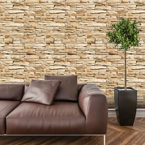Papel de Parede Adesivo Pedra Canjiquinha Rustica Lavável Cozinha 3 METROS