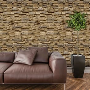 Papel de Parede Adesivo Pedra Canjiquinha Rustica Lavável Cozinha 3 metros