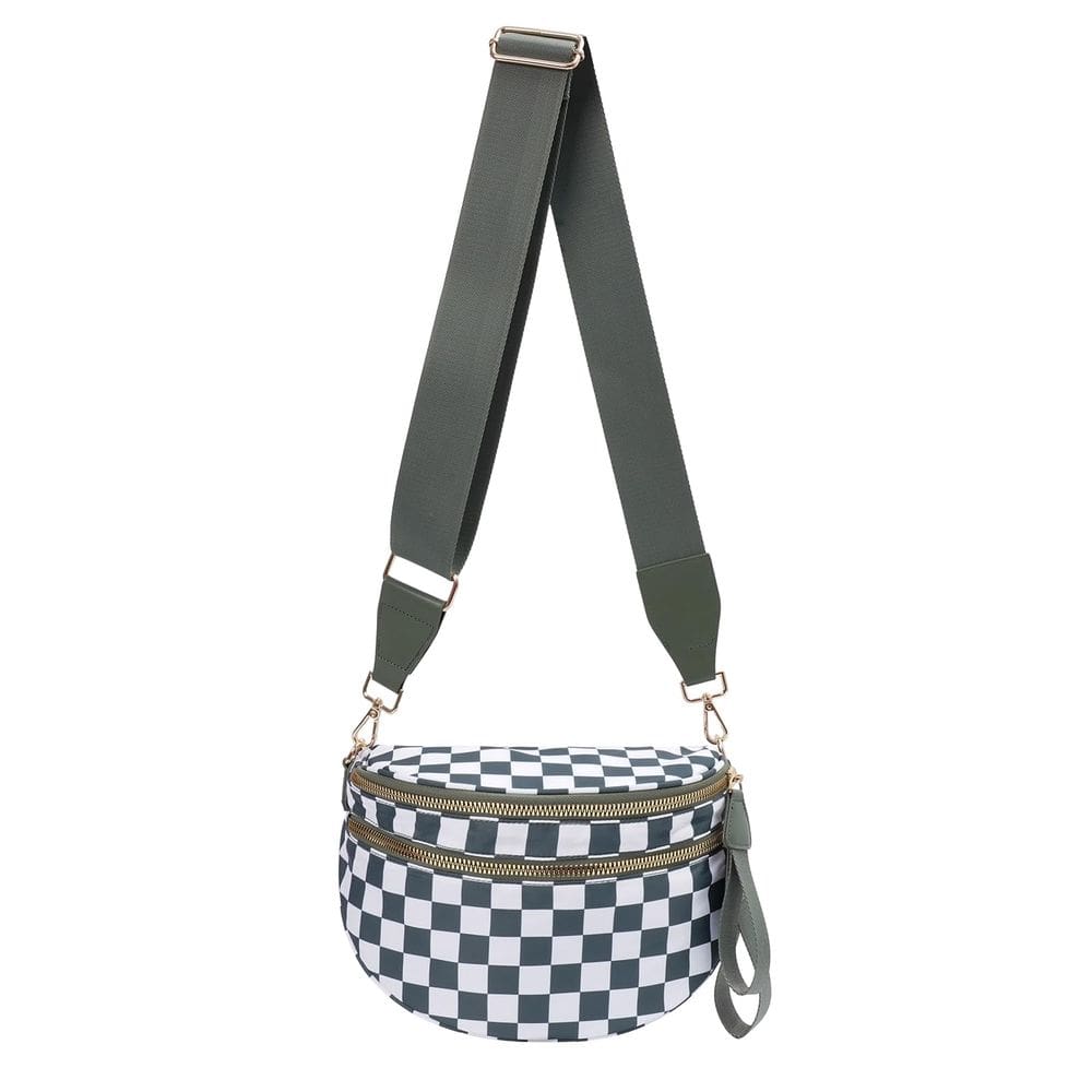 Bolsa transversal kuifang xadrez para mulheres resistente à água