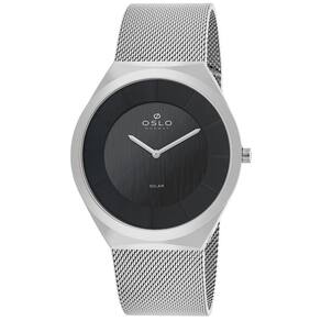 Relógio Oslo Masculino Ref: Ombsssvs0003 P1sx Slim Solar Prateado