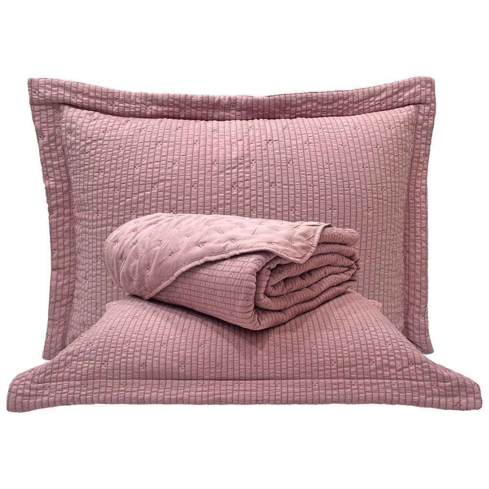 Cobre Leito Queen Lume Dupla face 3pç 100% Poliéster - Malva