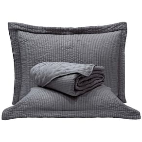 Cobre Leito Queen Lume Dupla face 3pç 100% Poliéster - Cinza