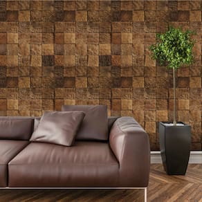 Papel De Parede Adesivo Bloco 3d De Madeira Lavável Cozinha 3 metros