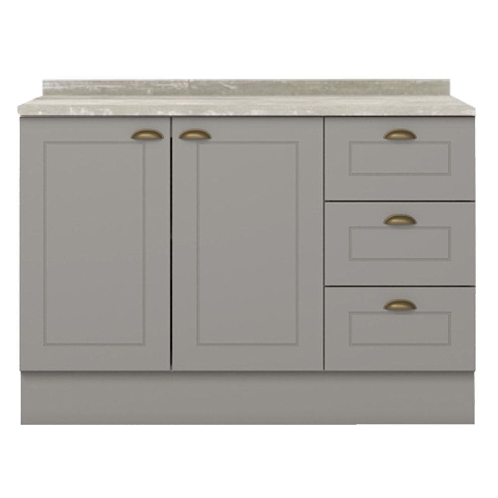Balcao Pia Com Tampo 120 cm C353 Americana Cinza Calcare Henn