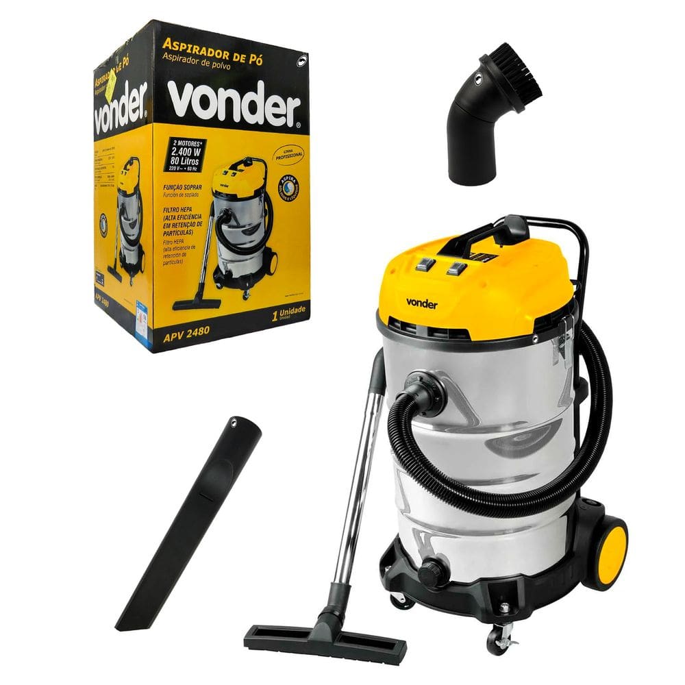 Aspirador De Pó e Líquidos 2400W 80 Litros APV 2480 220V Vonder