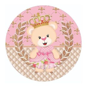 Painel Redondo 3D Sublimado Ursa Princesa Frd-3683