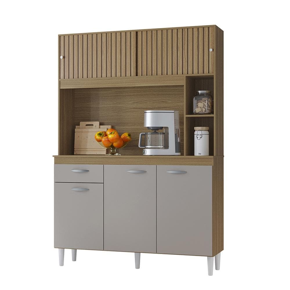 Cozinha Kit Duda 120cm Damasco Ripado Off White- Poquema