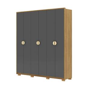 Guarda Roupa Casal 203cm Com 6 Portas Noronha Nature/Alasca - Vila Rica