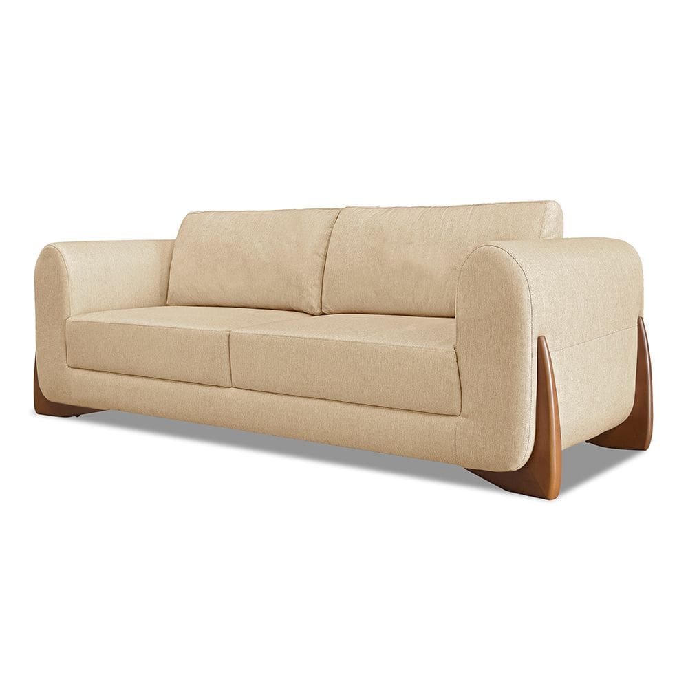 Sofá Jobim 3 Lugares 2,30 Linho Dourado - Lucadi Home