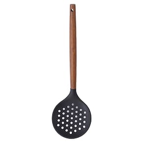 Escumadeira Preto Paramount Creme Cabo de Madeira 33 cm