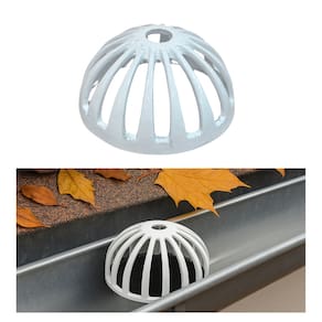 Ralo Anti Entupimento de Calhas para Condutor Tubo de 100mm 4 polegadas em Alumínio Branco