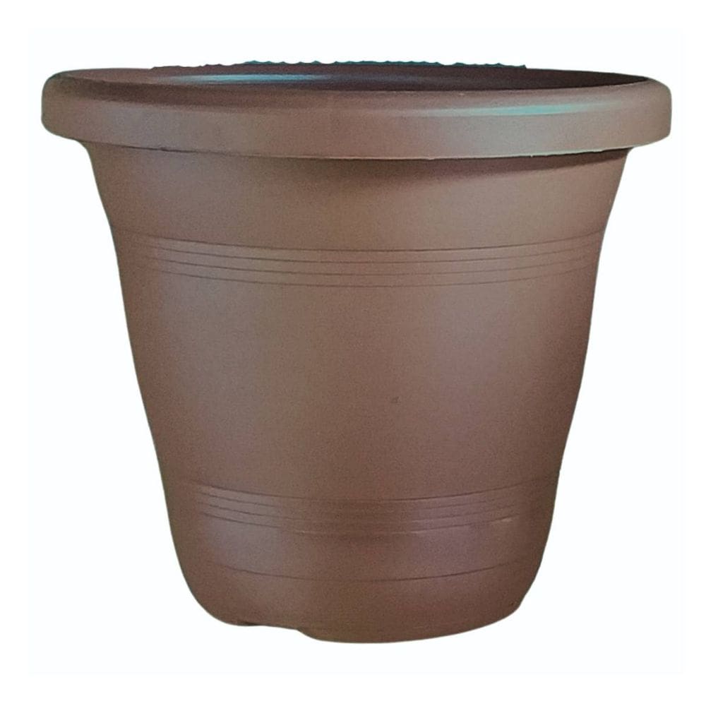 5X Vaso Milano Com Prato (20x18) Tabaco RIQUEPLÁS