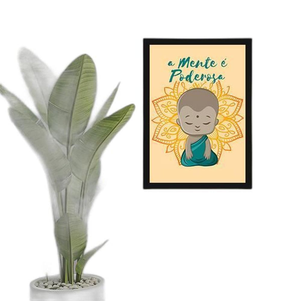 Quadro A Mente É Poderosa 24X18 Com Vidro - Preta