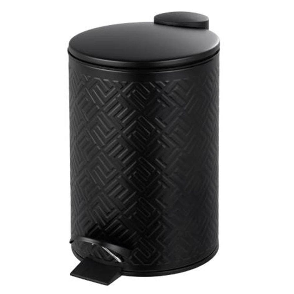 Lixeira de Metal Preta Paramount 5 Litros com Pedal e Cesto