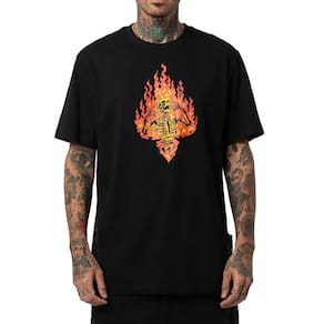 Camiseta MCD Caveira Em Chamas WT25 Masculina Preto