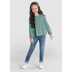 Blusa Infantil Menina Texturizada Verde Brandili