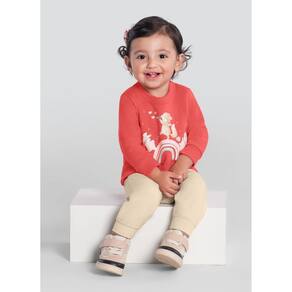 Conjunto Infantil Menina De Arco-Íris Brilhante Vermelho