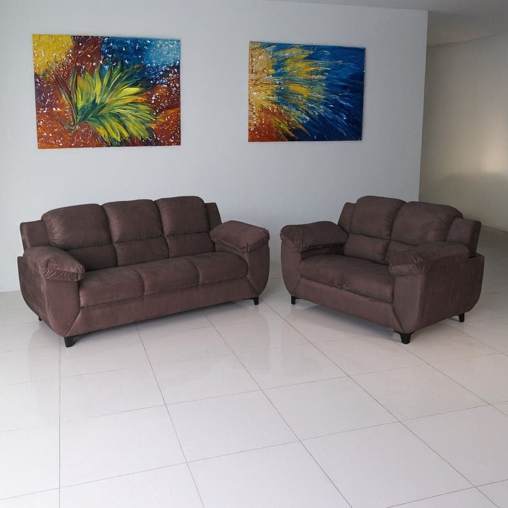 Sofá para Sala de Estar 3 Lugares Clássico Marrom