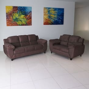 Sofá para Sala de Estar 3 Lugares Clássico Marrom