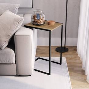 Mesa Lateral Industrial 64x35x40cm Steel Quadra Hanover/Preto